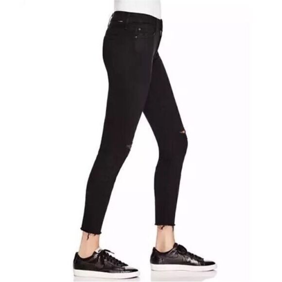 Mother Jeans Womens Black Label Looker Ankle Fray Guilty as Sin Distressed 26 - Picture 2 of 12